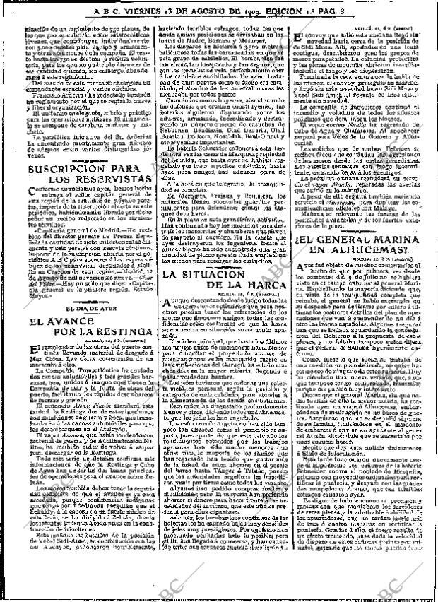 ABC MADRID 13-08-1909 página 8