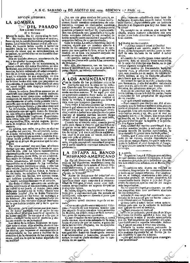 ABC MADRID 14-08-1909 página 17