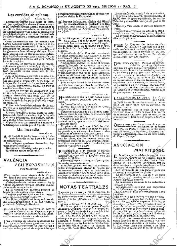 ABC MADRID 15-08-1909 página 15