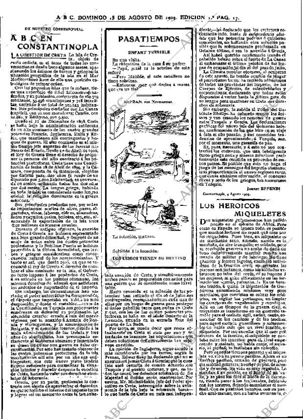 ABC MADRID 15-08-1909 página 17