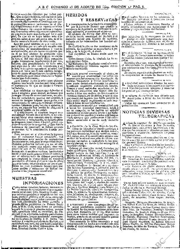 ABC MADRID 15-08-1909 página 8