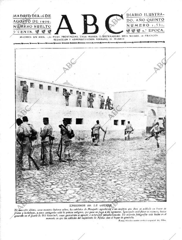 ABC MADRID 16-08-1909 página 1