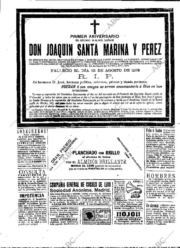 ABC MADRID 22-08-1909 página 14