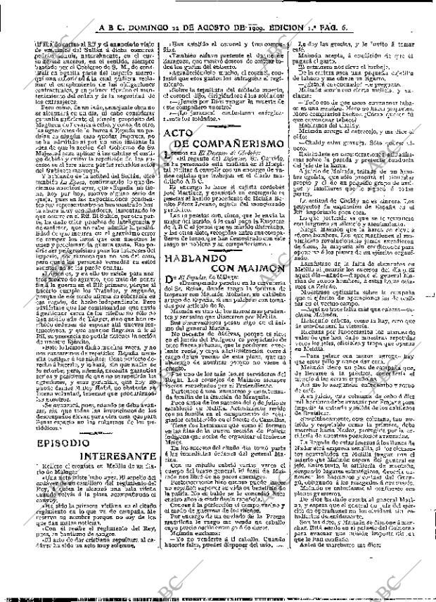ABC MADRID 22-08-1909 página 6