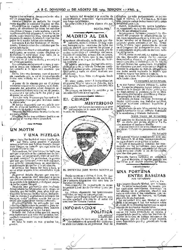 ABC MADRID 22-08-1909 página 9