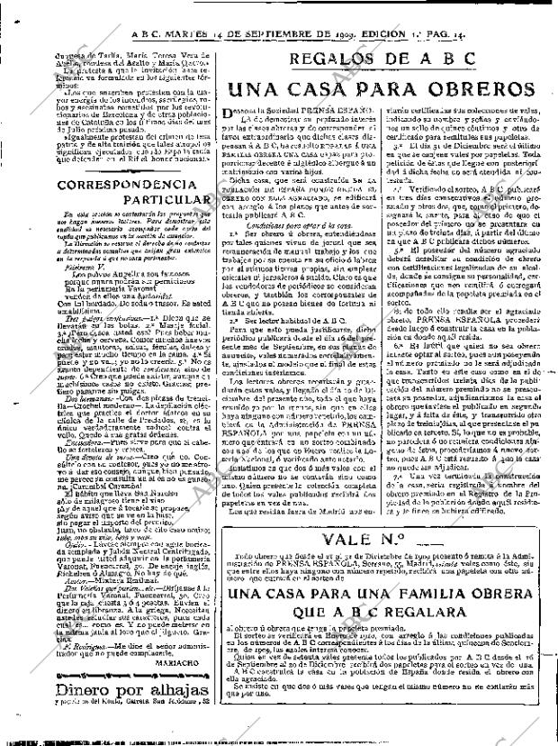 ABC MADRID 14-09-1909 página 14