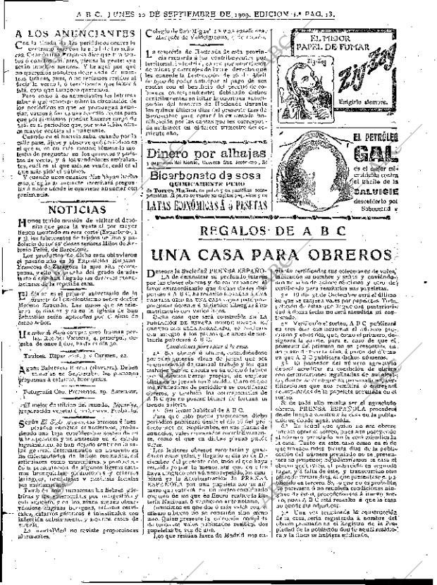 ABC MADRID 20-09-1909 página 13