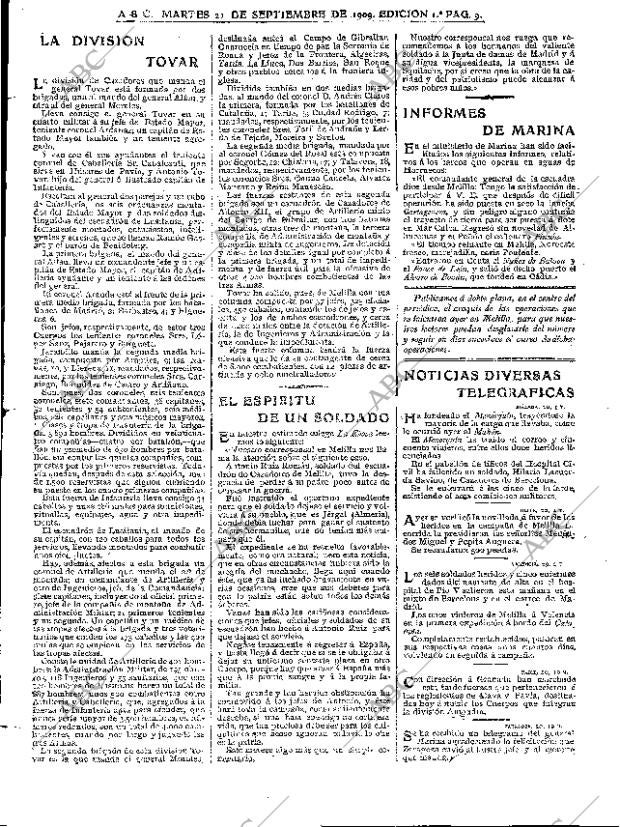 ABC MADRID 21-09-1909 página 9