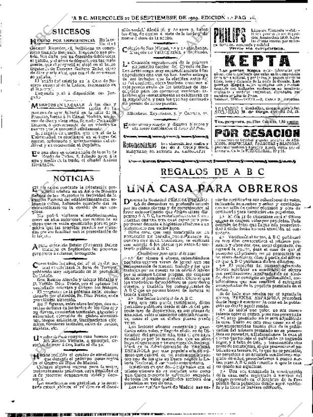 ABC MADRID 22-09-1909 página 16