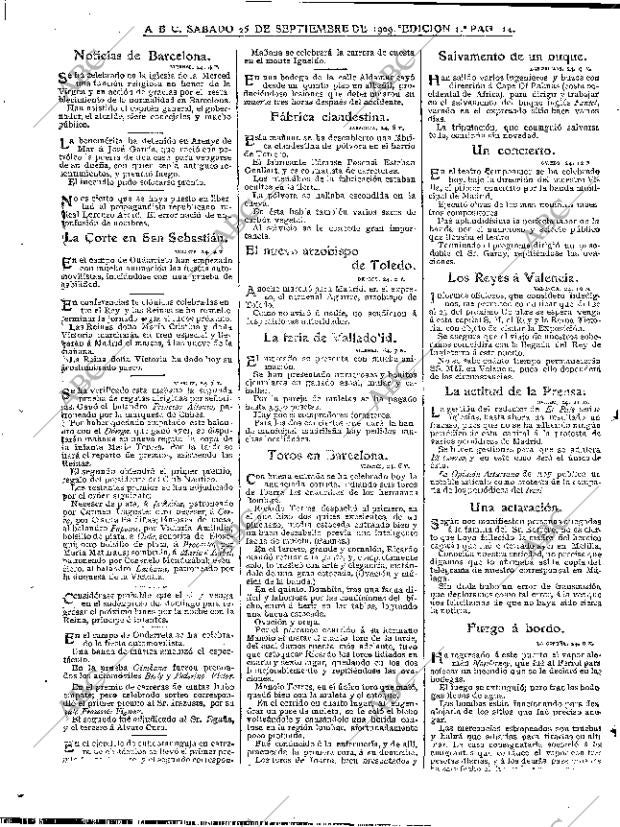 ABC MADRID 25-09-1909 página 14