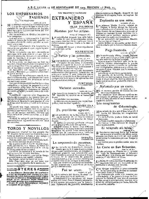 ABC MADRID 27-09-1909 página 11
