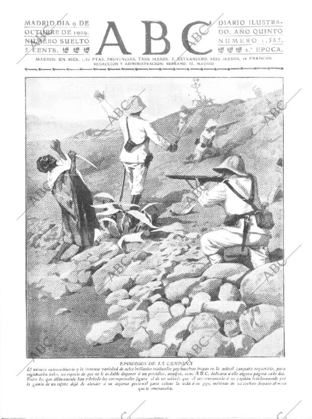 ABC MADRID 09-10-1909 página 1