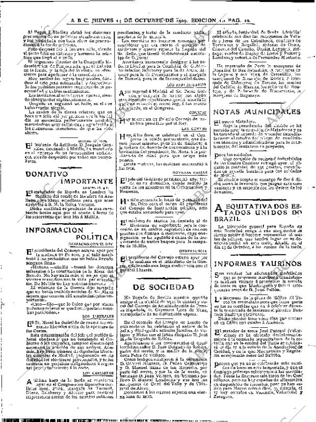 ABC MADRID 14-10-1909 página 10