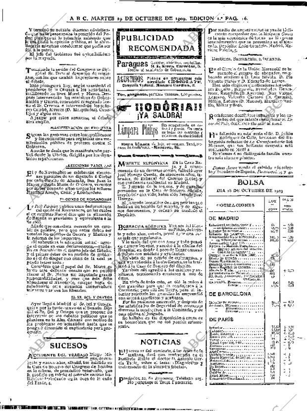 ABC MADRID 19-10-1909 página 16