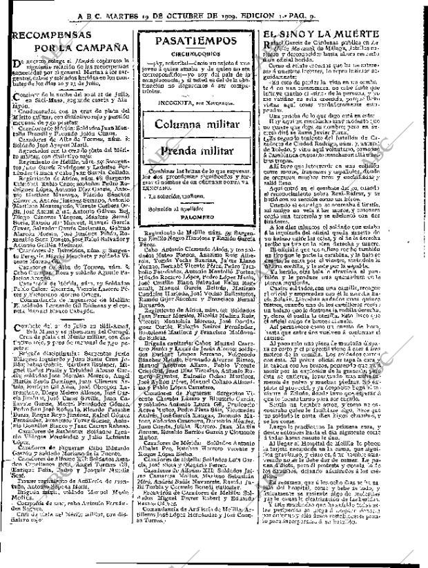 ABC MADRID 19-10-1909 página 9