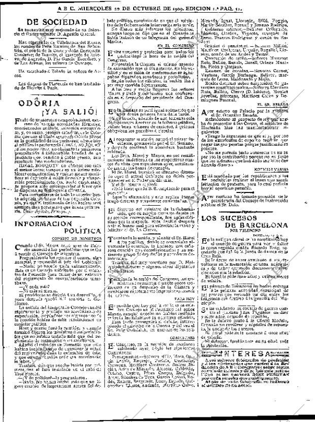 ABC MADRID 20-10-1909 página 11