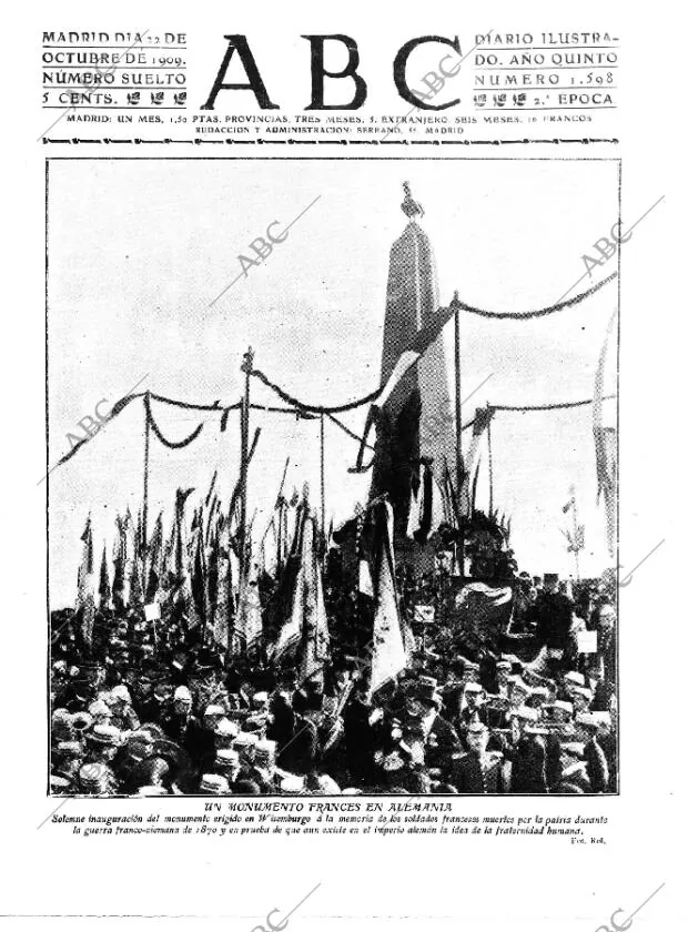 ABC MADRID 22-10-1909 página 1