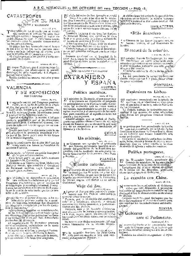 ABC MADRID 27-10-1909 página 13