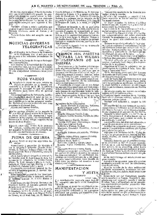 ABC MADRID 02-11-1909 página 13