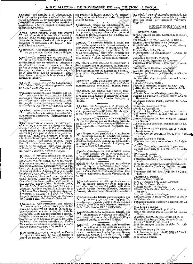 ABC MADRID 02-11-1909 página 6