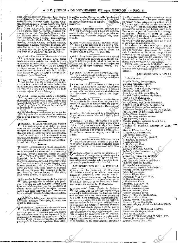 ABC MADRID 04-11-1909 página 6