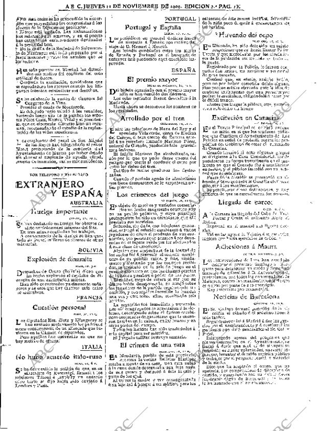 ABC MADRID 11-11-1909 página 13