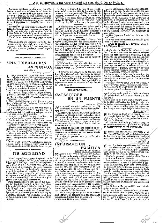 ABC MADRID 11-11-1909 página 7