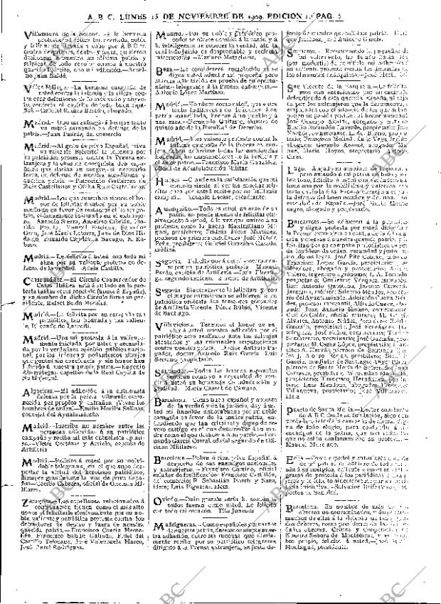 ABC MADRID 15-11-1909 página 5