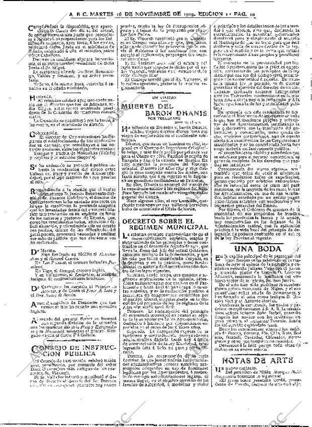 ABC MADRID 16-11-1909 página 10