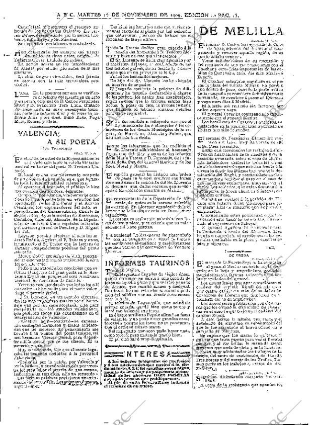 ABC MADRID 16-11-1909 página 13