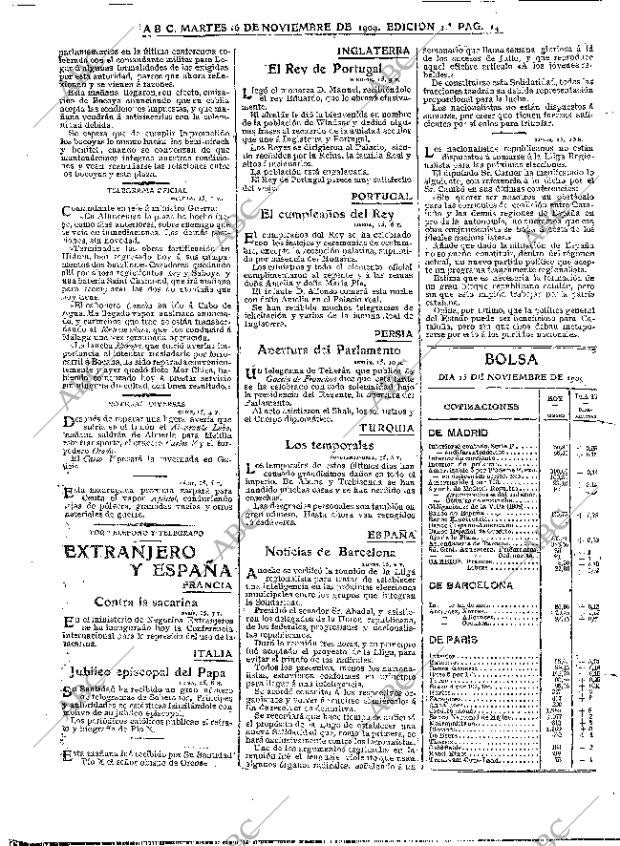 ABC MADRID 16-11-1909 página 14