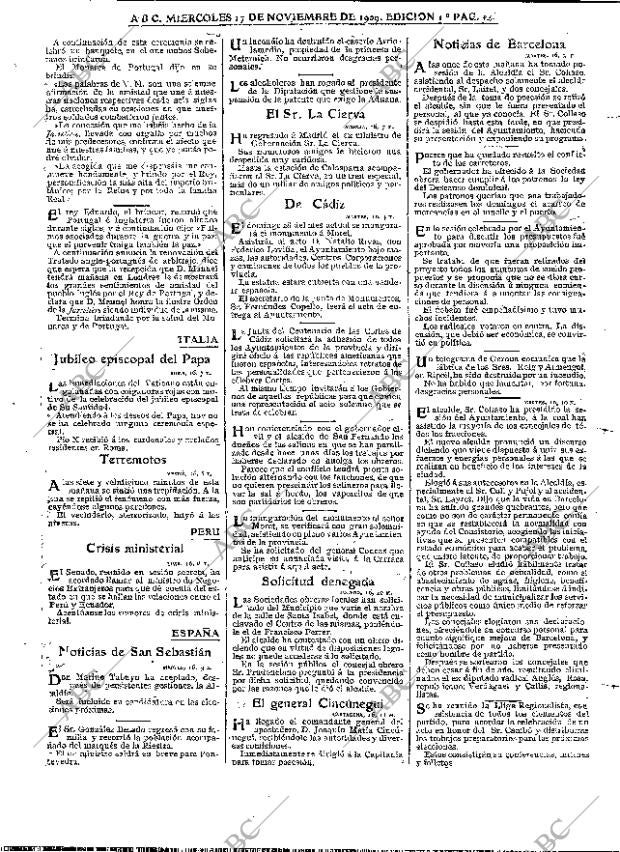 ABC MADRID 17-11-1909 página 14