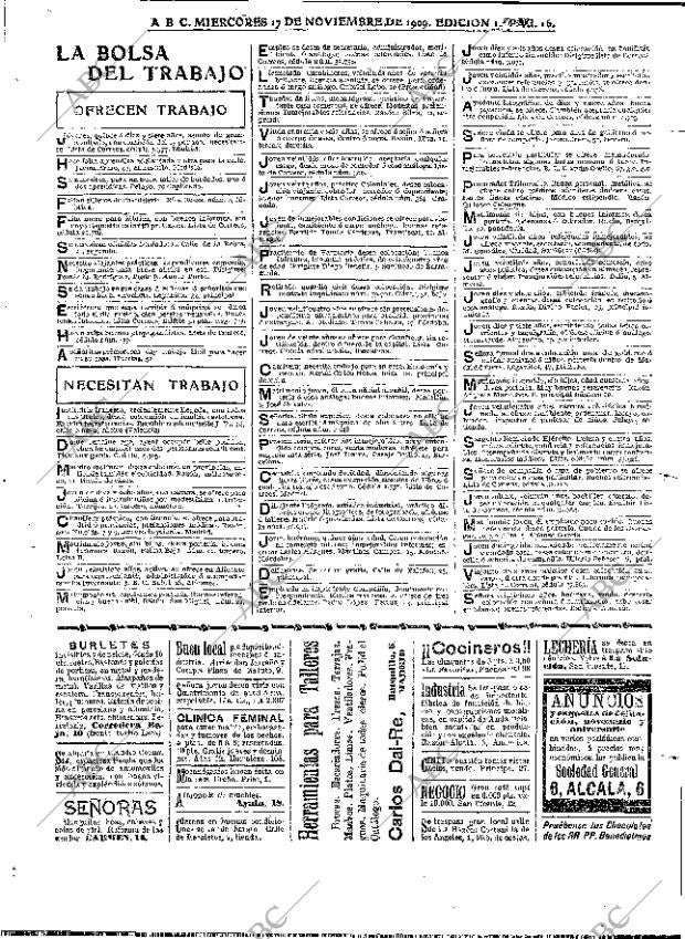 ABC MADRID 17-11-1909 página 16