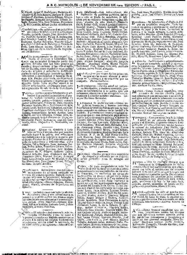 ABC MADRID 17-11-1909 página 6