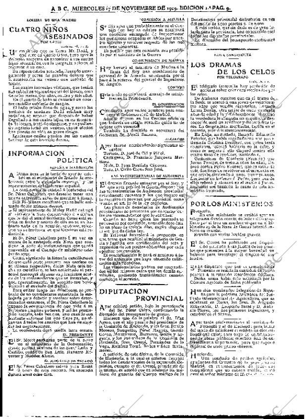 ABC MADRID 17-11-1909 página 9