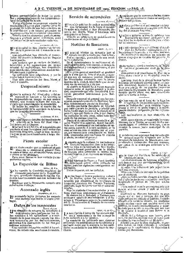 ABC MADRID 19-11-1909 página 15