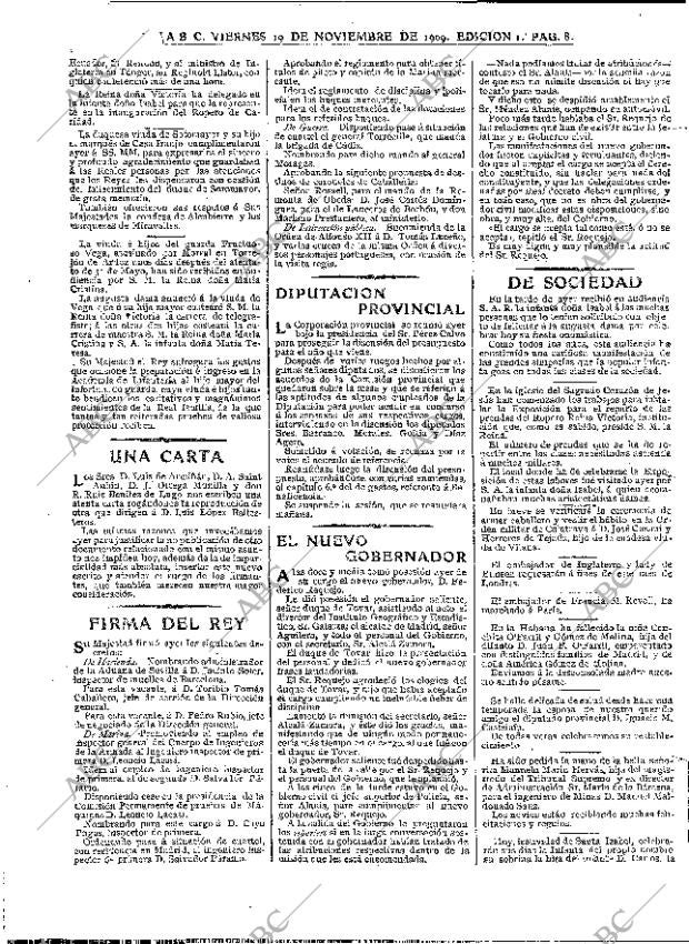 ABC MADRID 19-11-1909 página 8
