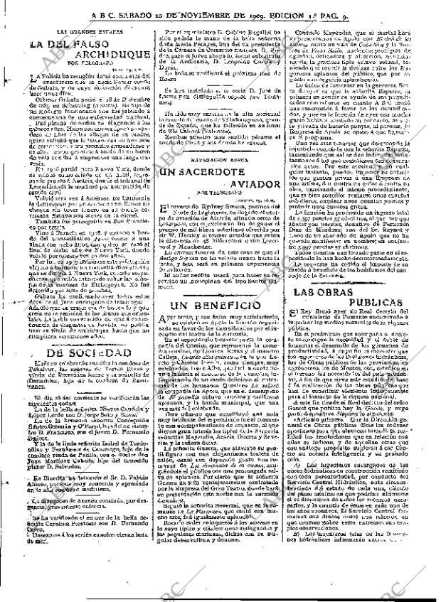 ABC MADRID 20-11-1909 página 9