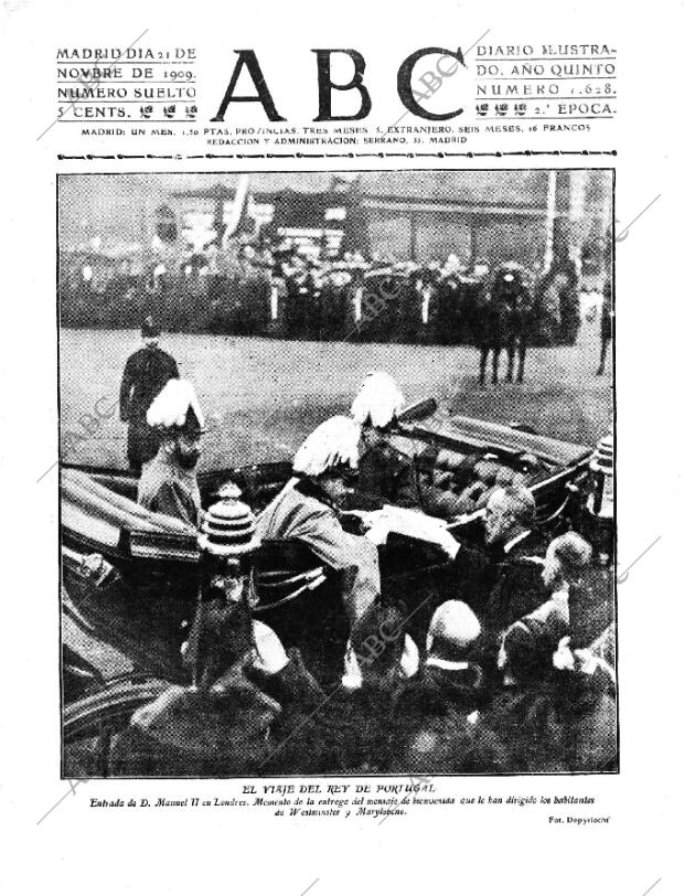 ABC MADRID 21-11-1909 página 1