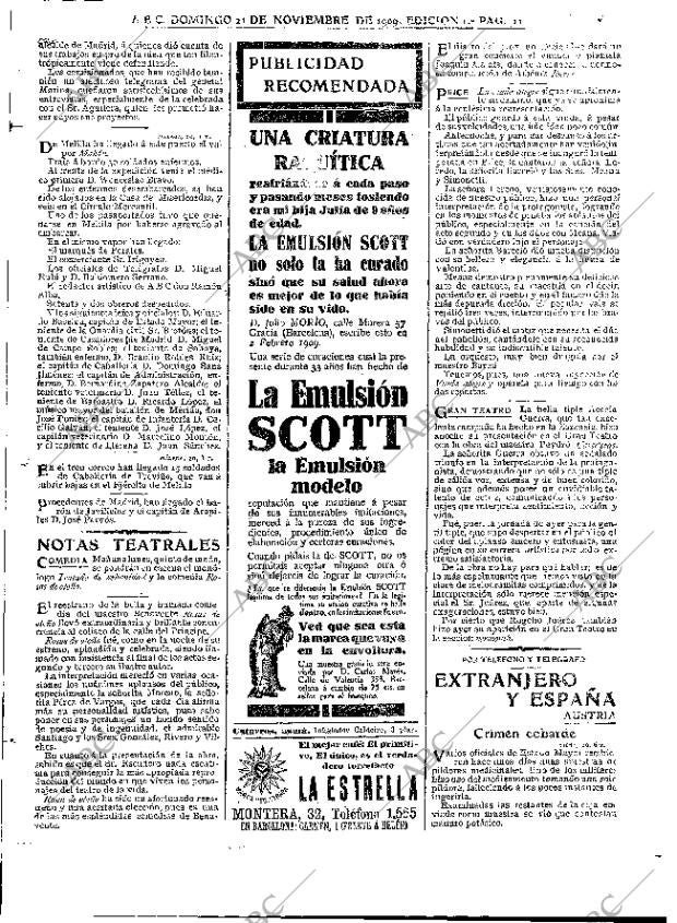 ABC MADRID 21-11-1909 página 11