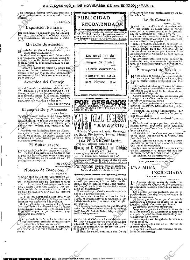 ABC MADRID 21-11-1909 página 12