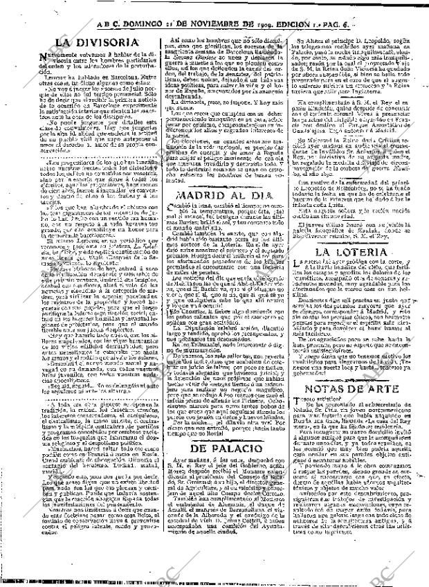 ABC MADRID 21-11-1909 página 6