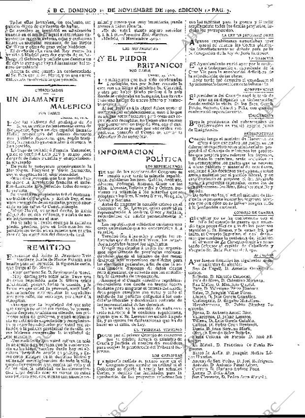 ABC MADRID 21-11-1909 página 7