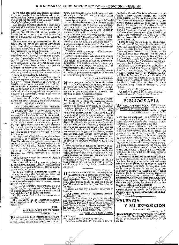 ABC MADRID 23-11-1909 página 13