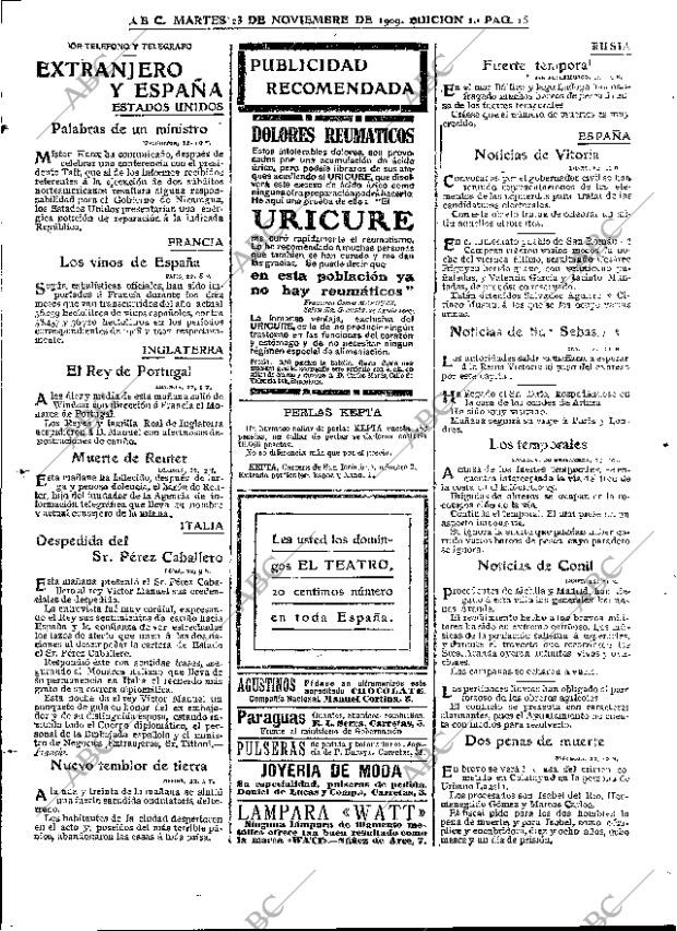 ABC MADRID 23-11-1909 página 15