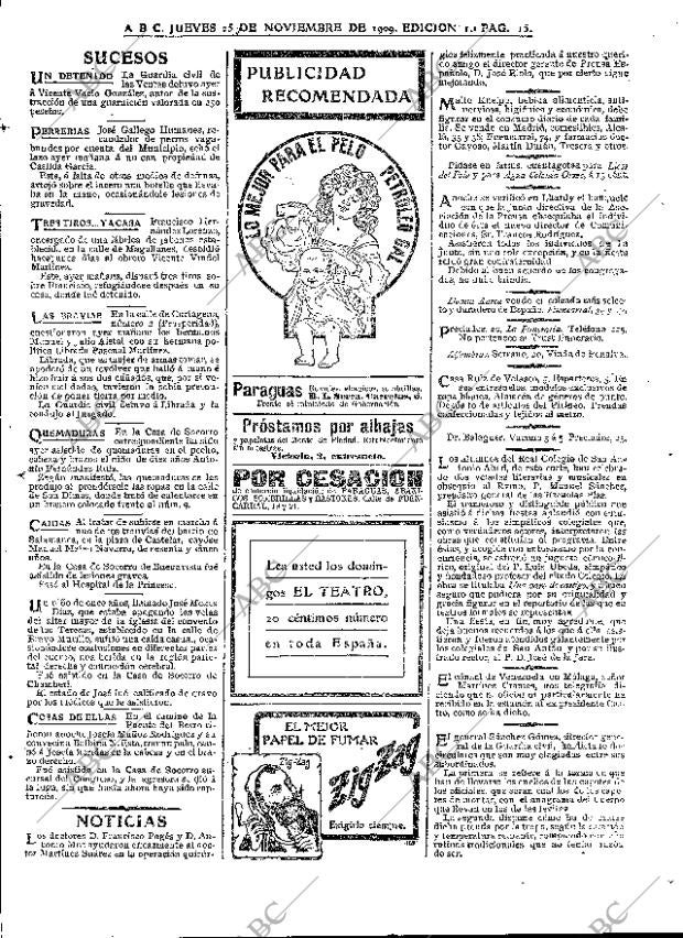 ABC MADRID 25-11-1909 página 15