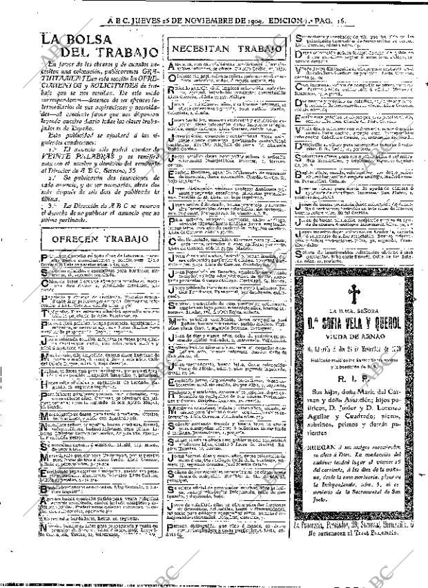 ABC MADRID 25-11-1909 página 16