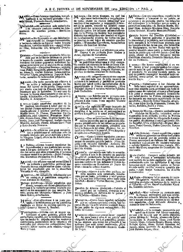 ABC MADRID 25-11-1909 página 4