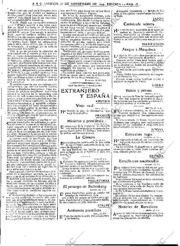 ABC MADRID 26-11-1909 página 13