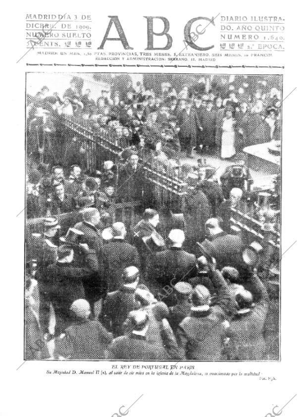 ABC MADRID 03-12-1909 página 1
